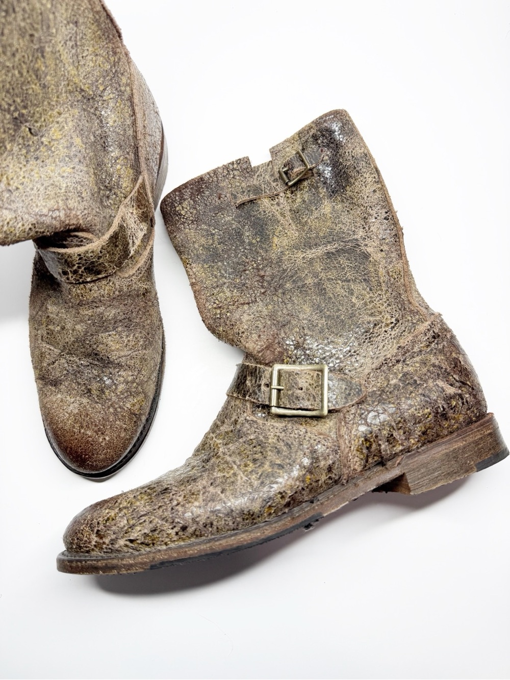Vintage Shoe Company Rustic Distressed Leather Boots